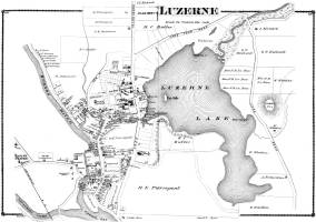 A highly detailed map of the Village of Luzerne region