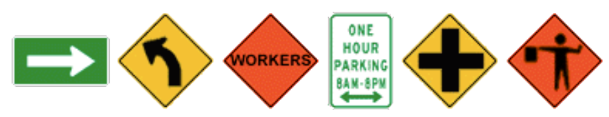 Variety of road signs